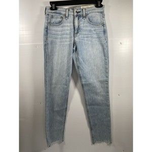 Rag & Bone JEAN Cate Mid-Rise Ankle Skinny with Raw Hem Jade Wash Sz 24